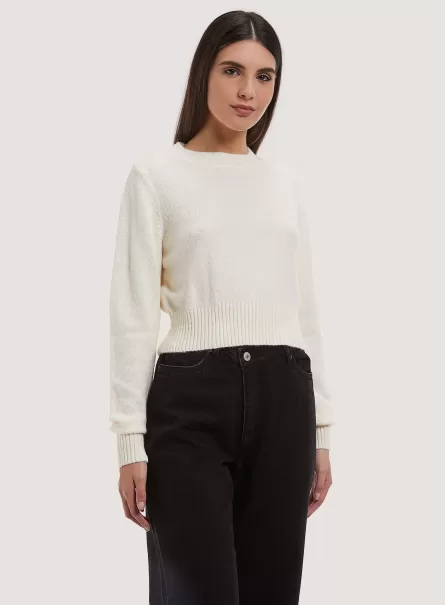 Alcott Punto Mujer Pullover Cropped Soft Touch Wh1 Off White