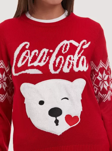 Mujer Punto Jersey Coca-Cola X Christmas Alcott Collection Rd2 Red Medium