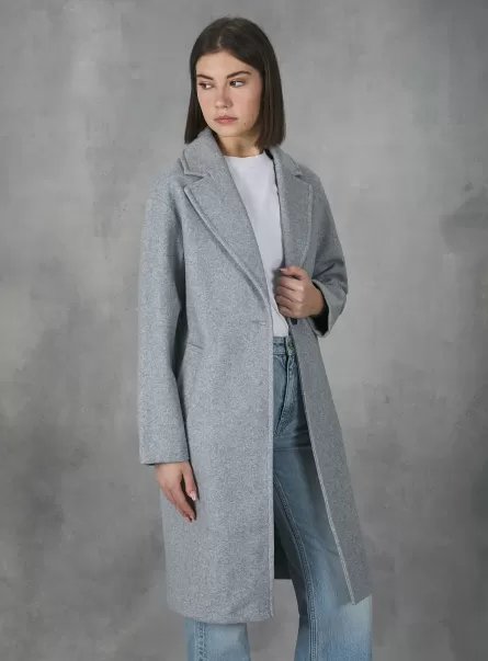 Alcott Jackets Mgy2 Grey Mel Medium Mujer Abrigo De Punto De Gasa De Color Liso