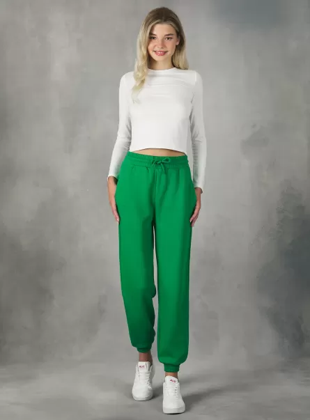Mujer Pantalones Pantalón Jogger De Felpa Gn2 Green Medium Alcott