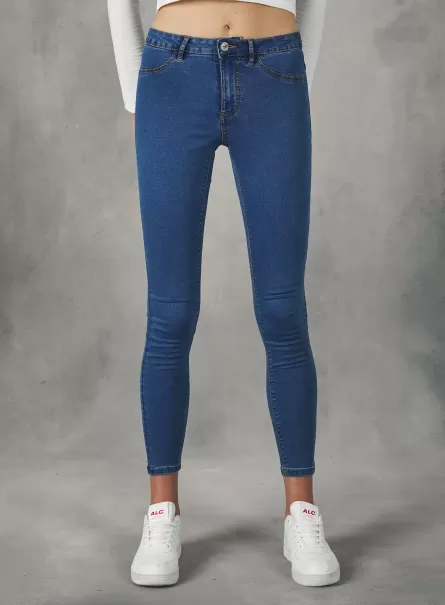 D003 Medium Blue Alcott Mujer Vaqueros Super Skinny De Cintura Alta En Denim Elástico Jeans