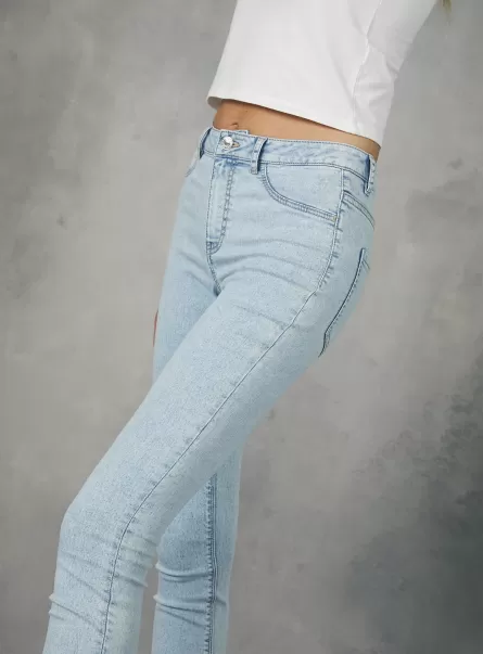 Vaqueros Super Skinny De Cintura Alta En Denim Elástico D007 Light Azure Mujer Jeans Alcott