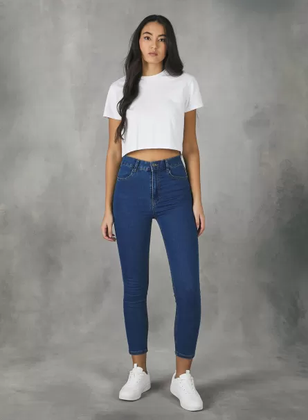 Mujer Jeans Vaqueros Skinny Fit De Talle Alto D003 Medium Blue Alcott