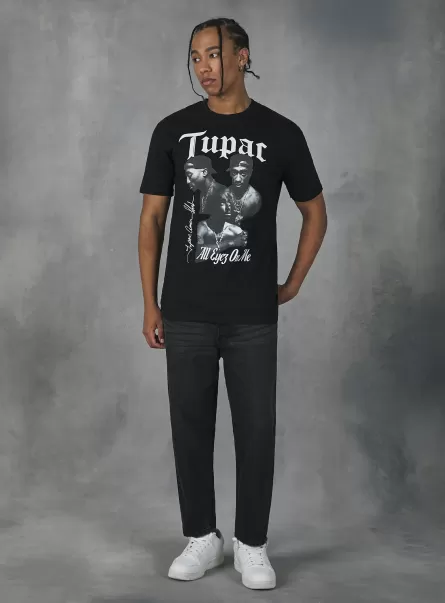 Mujer Tupac / Alcott T-Shirt Camisetas Bk1 Black