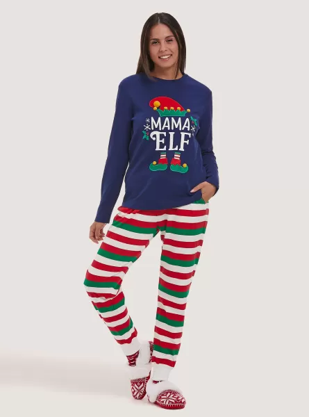Mujer Alcott Pijamas Pijama Elfo Colección Familiar De Navidad Na1 Navy Dark