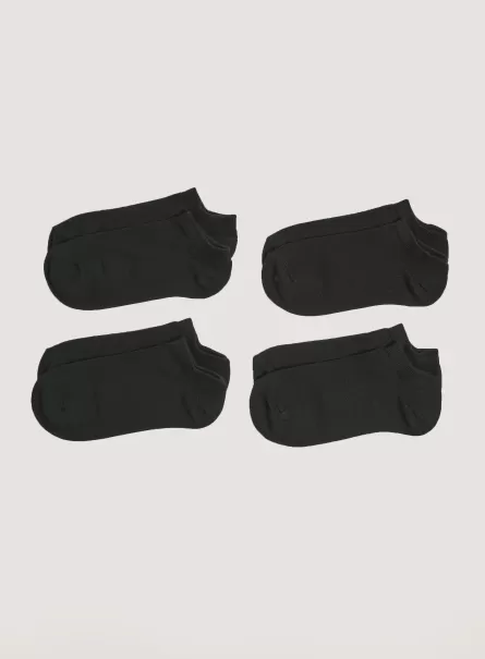 Calcetines Set Of 4 Pairs Of Plain Socks Alcott Bk1 Black Mujer