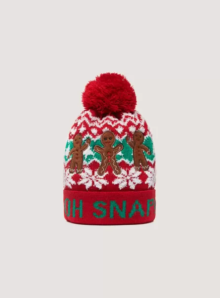 Mujer Cappello Con Pon Pon Christmas Collection Gorros Alcott Rd2 Red Medium