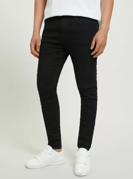 Alcott Hombre Jeans Bk1 Black Pantalones Vaqueros Elásticos Super Skinny Fit