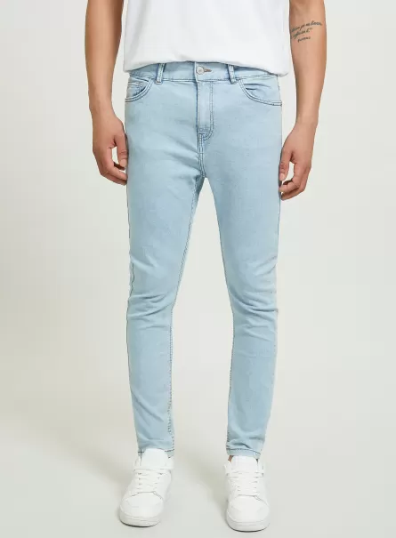 Jeans Alcott D007 Light Azure Hombre Pantalones Vaqueros Elásticos Super Skinny Fit