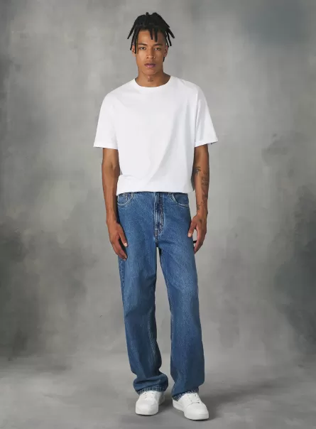 Alcott D003 Medium Blue Vaqueros Holgados Hombre Jeans