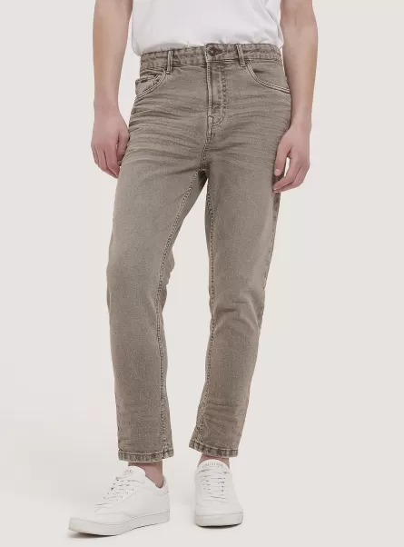 Hombre Jeans Pantalones De Algodón De Sarga Elástica Alcott C524 L.brown