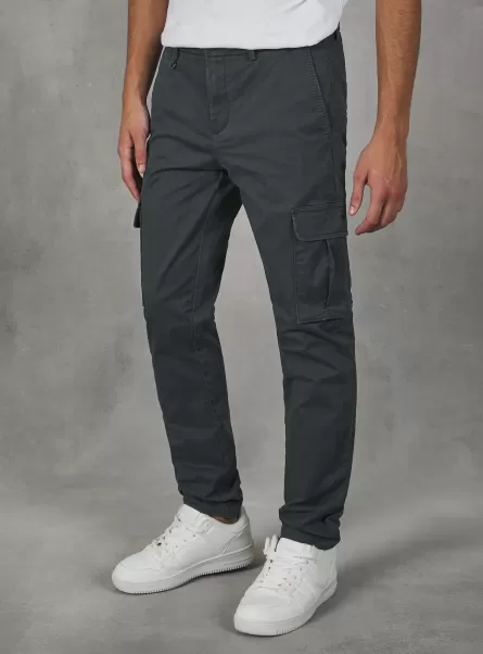 Pantalones Cargo De Algodón Gy1 Grey Dark Hombre Pantalones Alcott