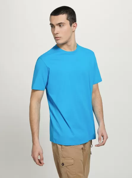 Az2 Azzurre Medium Hombre Camiseta De Algodón Con Cuello Redondo Alcott Camisetas