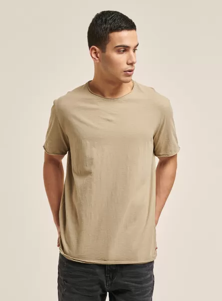 Hombre Camisetas C1150 Sand Alcott Camiseta Básica De Algodón Liso