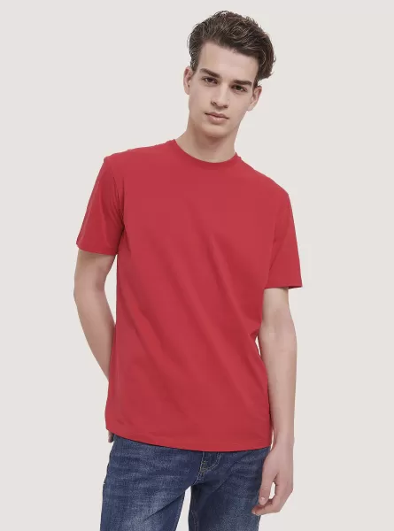 Hombre Camiseta Básica De Algodón Camisetas C3376 Red Alcott