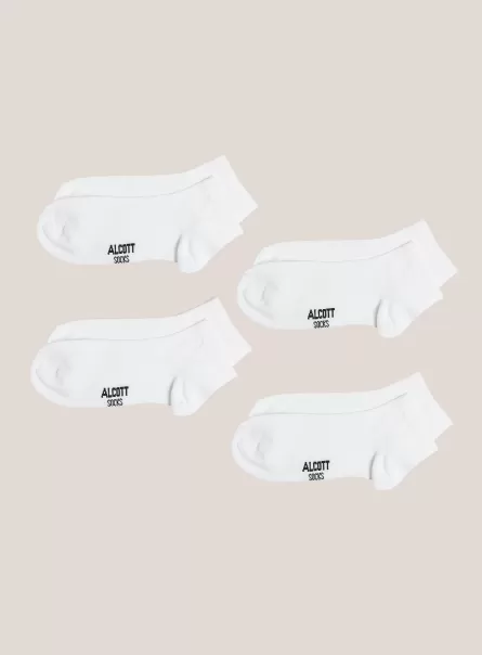 Set Of 4 Pairs Of Socks With Contrasting Details Hombre Ropa Interior Alcott Wh1 Off White