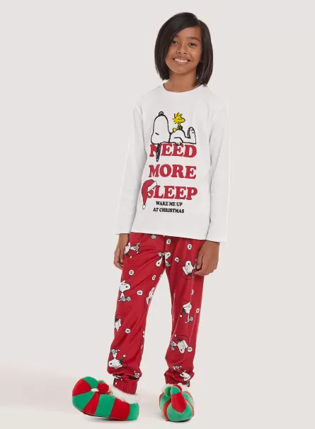 Alcott Wh2 White Hombre Pigiama Snoopy Stampa All Over Pijamas