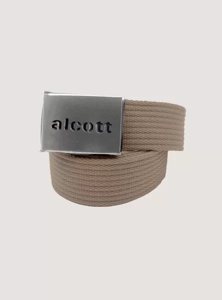 Cinturones Hombre Cinturón Trenzado Con Logotipo Alcott Bg2 Beige Medium